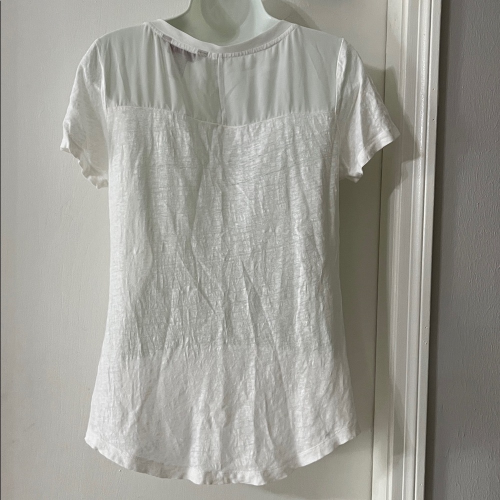 Banana Republic Linen White Short Sleeve Tee - Picture 2 of 6